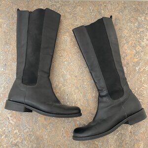 J. Jill Tall Pull-On Rider Boots Shoes Leather Black